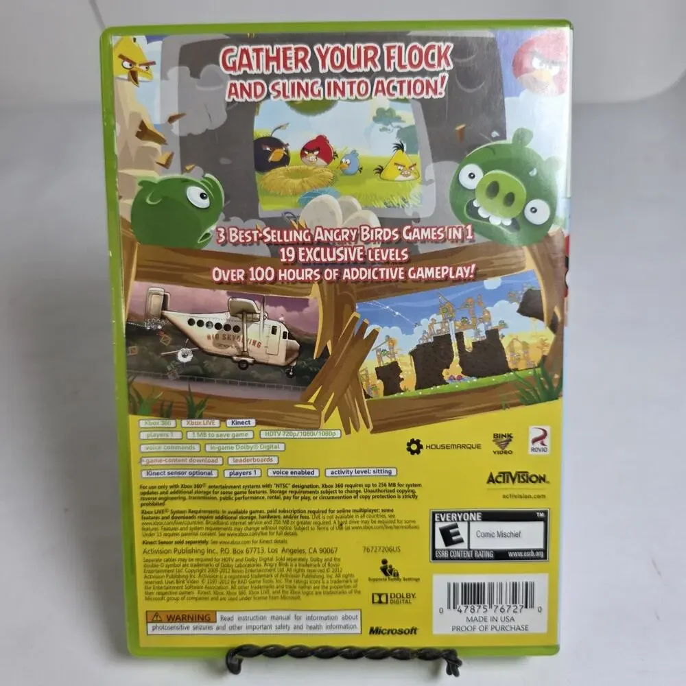 Angry Birds Trilogy Xbox 360 Complete CIB Kinect Compatible Activision 2012